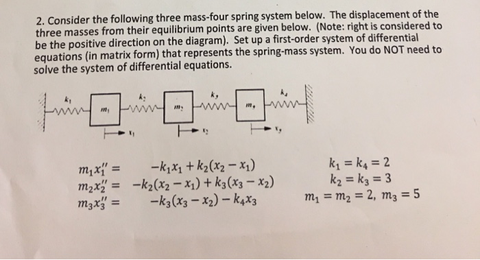 Solved Set up a first order system of differential equations | Chegg.com