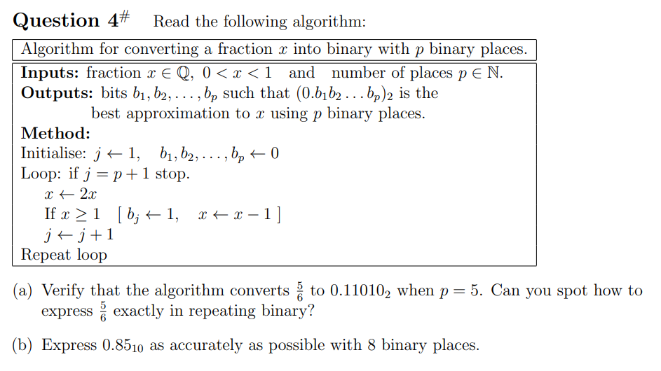 Solved Question 4# 4# Read The Following Algorithm: | Chegg.com