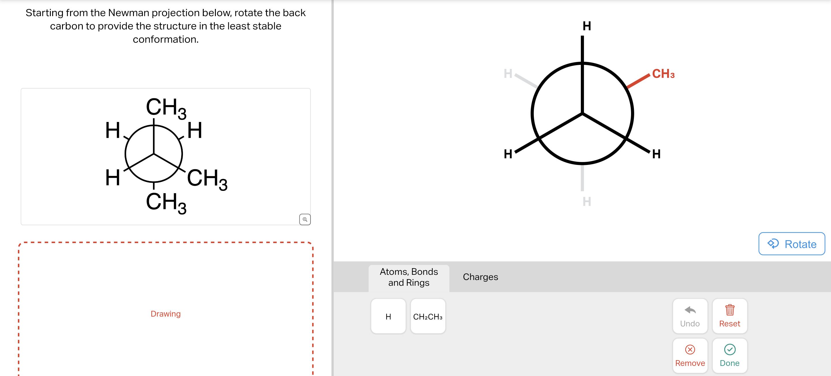 Solved Starting from the Newman projection below, rotate the | Chegg.com