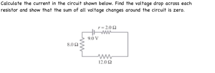 Solved Calculate the current in the circuit shown below. | Chegg.com