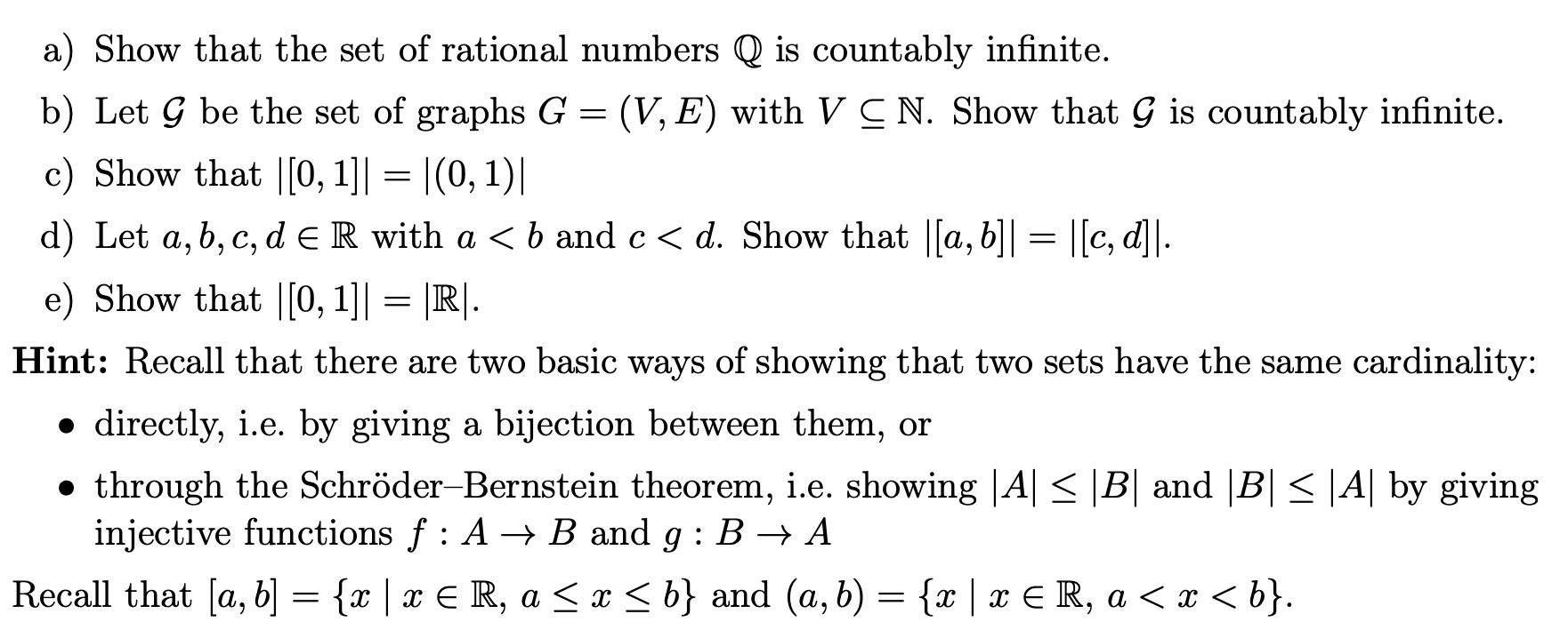 Solved = > с = = a) Show that the set of rational numbers Q | Chegg.com