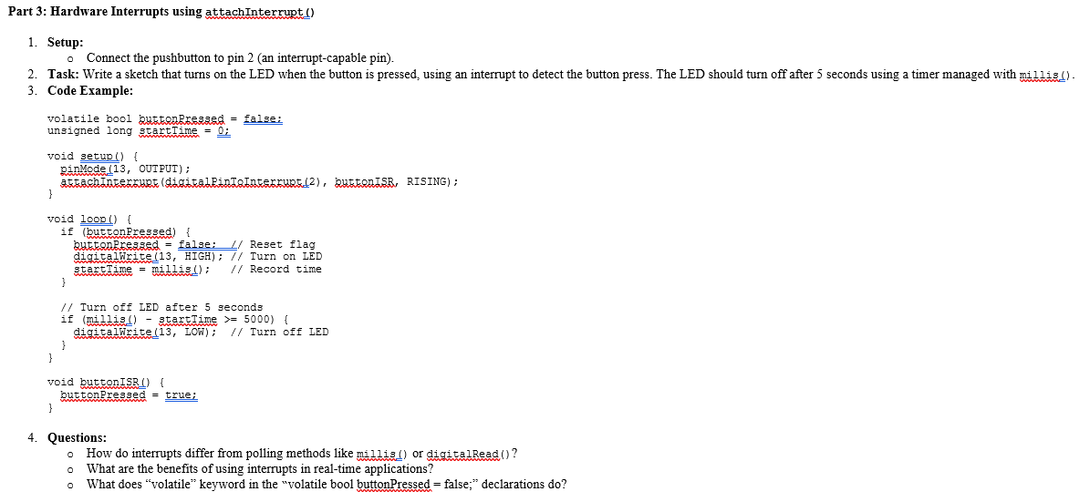 Solved Part 3 Hardware Interrupts using