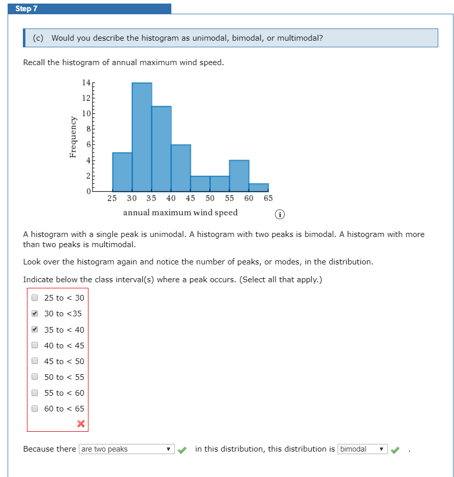 Solved Step 7 (C) Would you describe the histogram as | Chegg.com