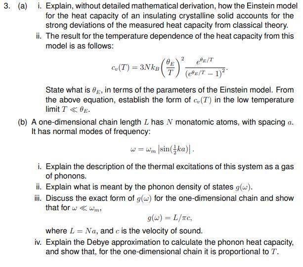 Solved 3. (a) I. Explain, Without Detailed Mathematical | Chegg.com