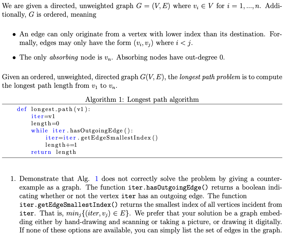 solved-we-are-given-a-directed-unweighted-graph-g-v-e-chegg