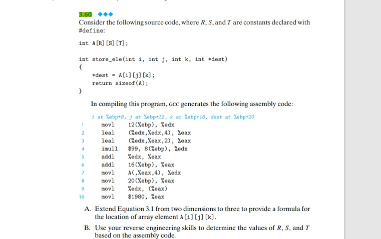 3.60 Consider the following source code, where R, S, | Chegg.com