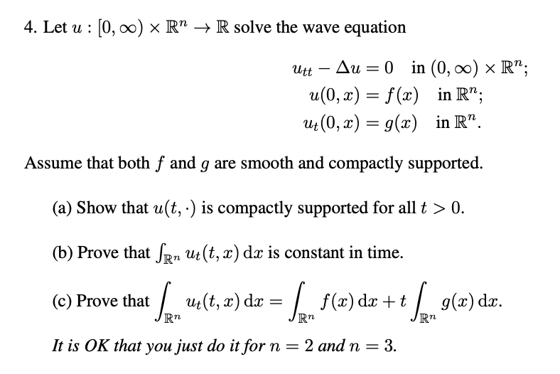 4 Let U 0 0 Rm R Solve The Wave Equation Chegg Com