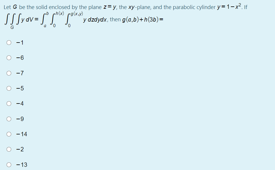 Solved Let G Be The Solid Enclosed By The Plane Z Y The Chegg Com Solved Let G Be The Solid Enclosed By The Plane Z Y The Chegg Com