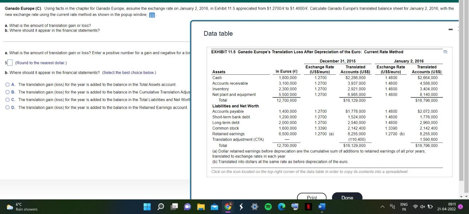 Solved Ganado Europe (C) Using facts in the chapter for