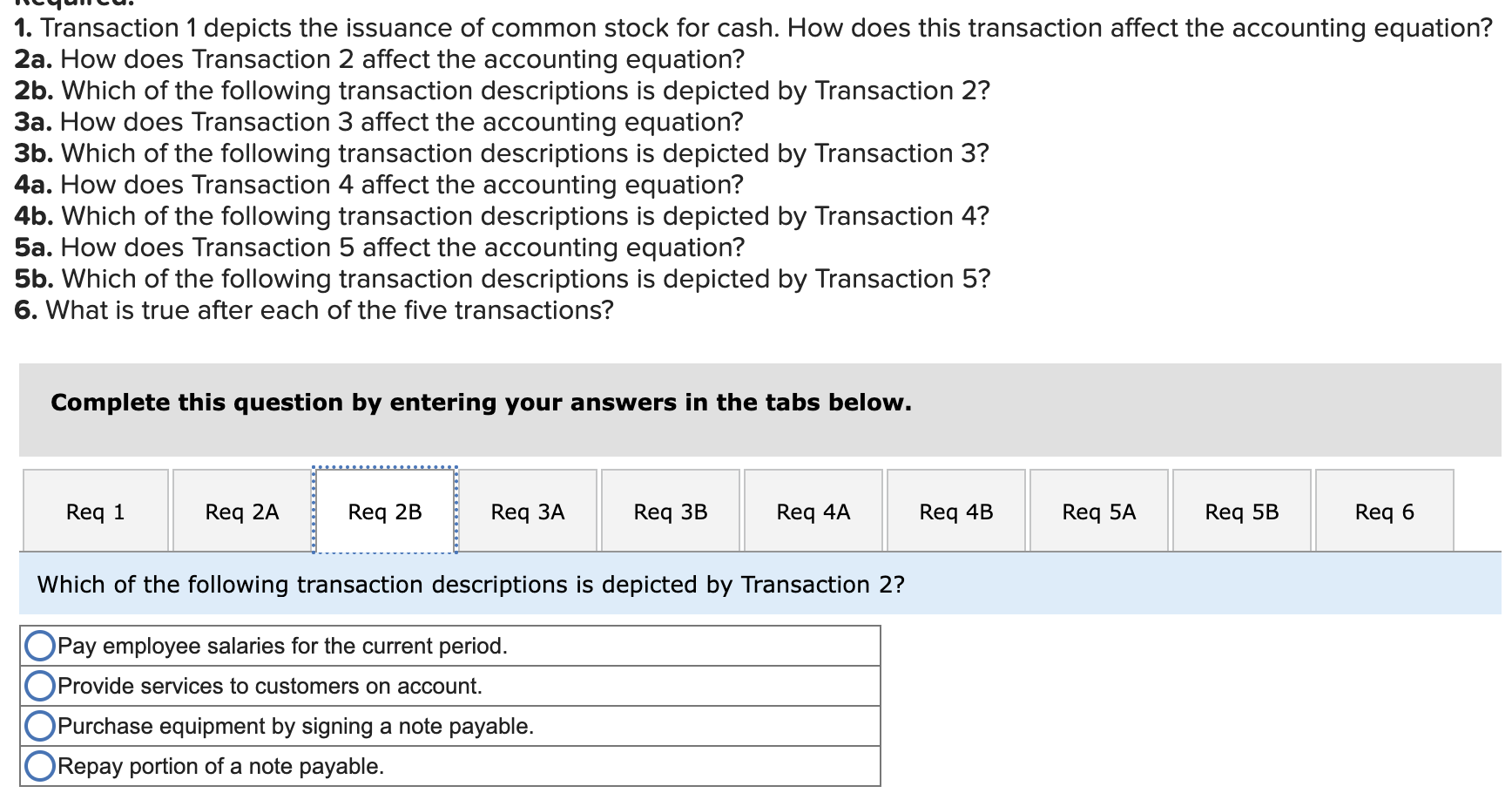 1. Transaction 1 depicts the issuance of common stock | Chegg.com