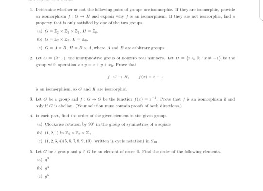 Solved 1. Determine whet her or not the following pairs of | Chegg.com