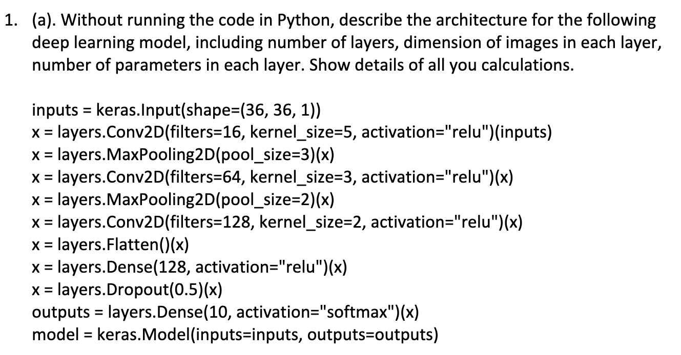 1. (a). Without running the code in Python, describe | Chegg.com