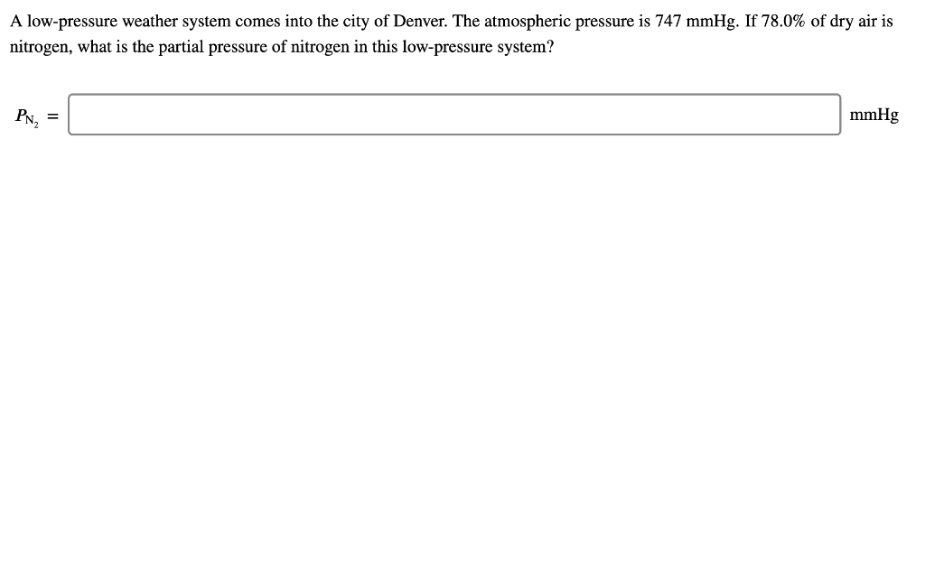 Solved A Low pressure Weather System Comes Into The City Of Chegg
