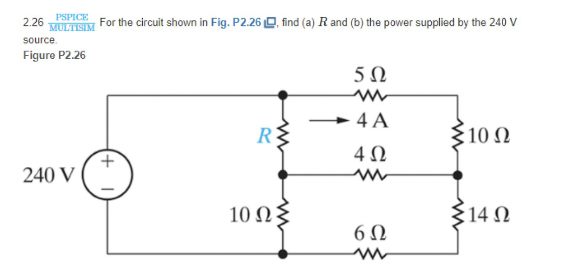 Solved 2.26 PSPICE MULTISIM For The Circuit Shown In Fig. | Chegg.com