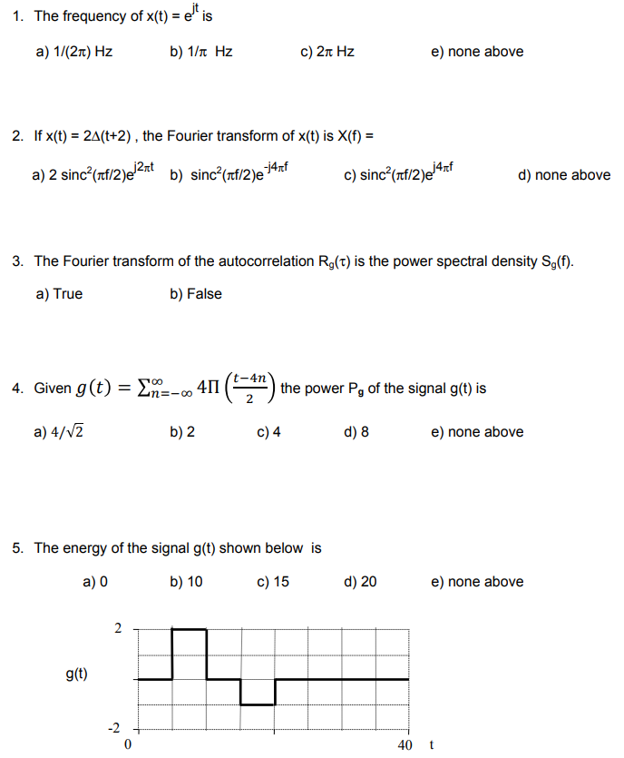 Solved Analog and Digital Communications Practice Exam | Chegg.com