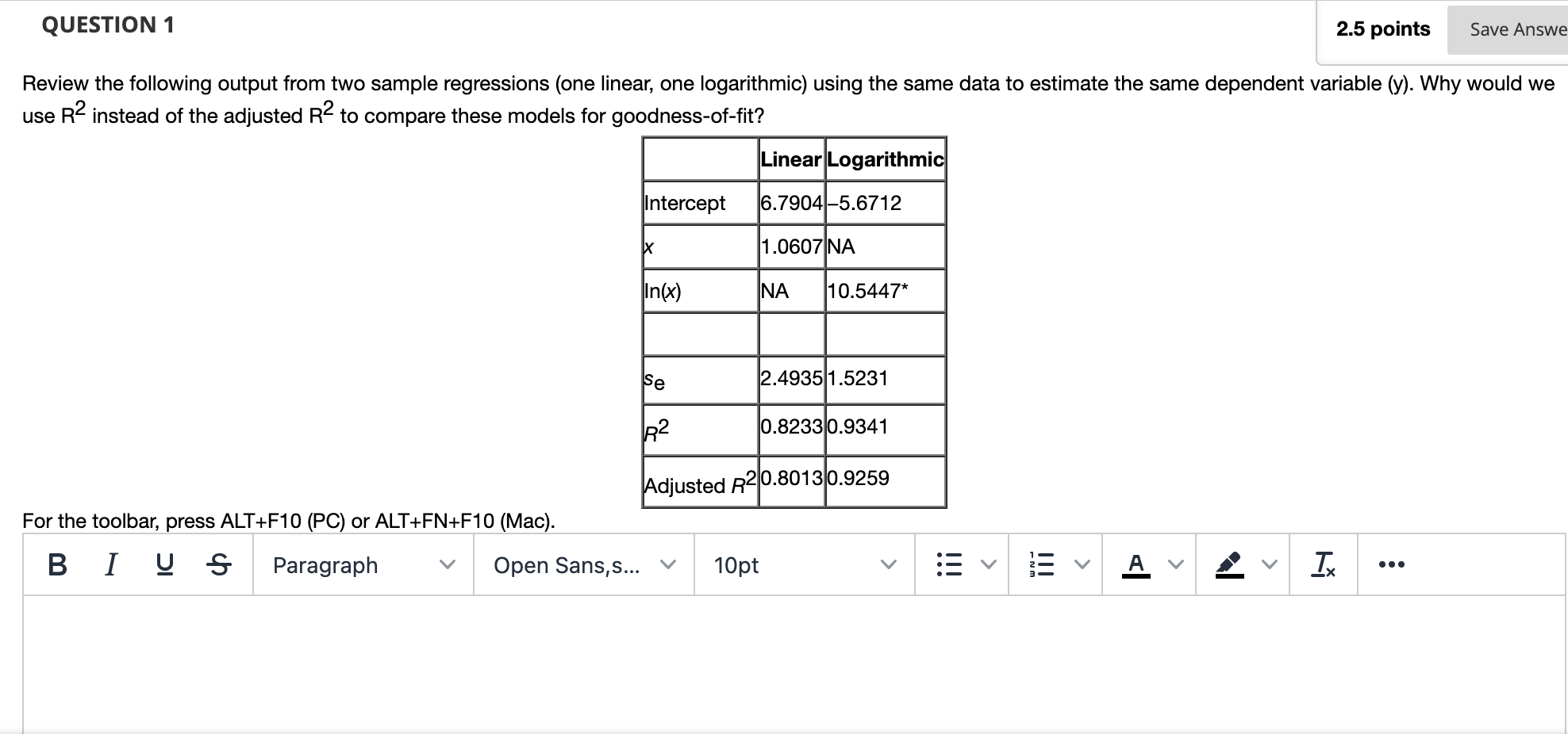 Solved QUESTION 1 2.5 points Save Answe Review the following | Chegg.com