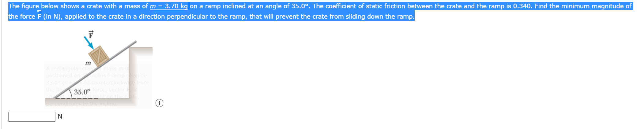 The figure below shows an object with mass m = 5.4 kg | Chegg.com