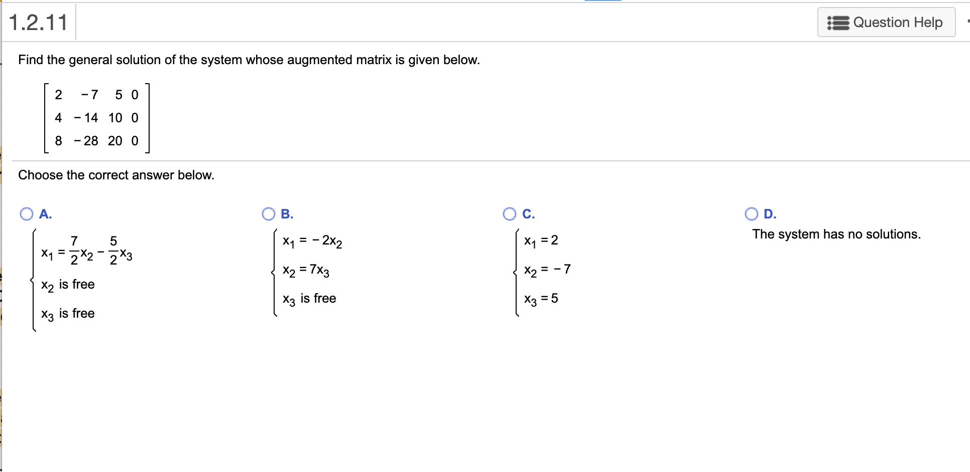 Solved 1.2.11 Question Help Find the general solution of the | Chegg.com