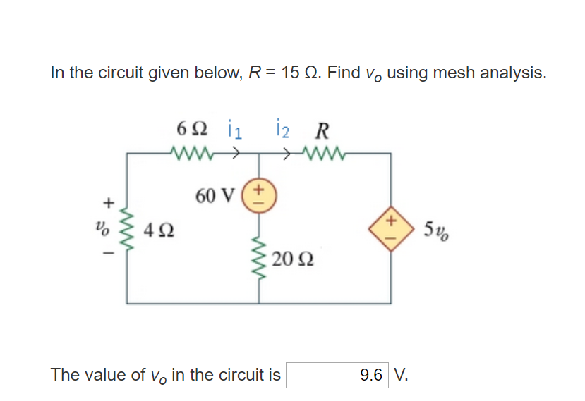 Solved In the circuit given below, R = 15 Ω. Find vo using | Chegg.com