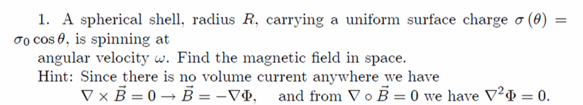 Solved 1. A spherical shell, radius R, carrying a uniform | Chegg.com