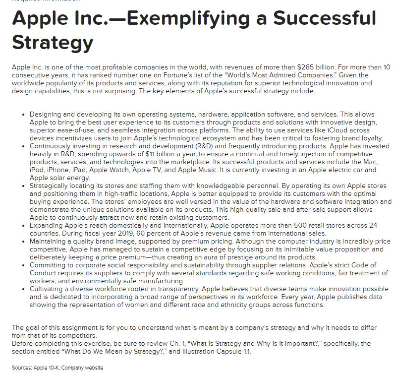 Solved Apple Inc.Exemplifying a Successful Strategy Apple