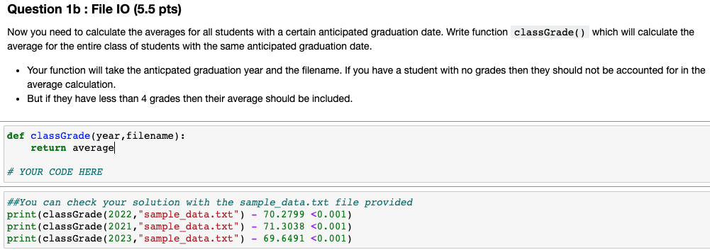 IN PYTHON ALL TEST CASES MUST RETURN TRUE THANK YOU | Chegg.com