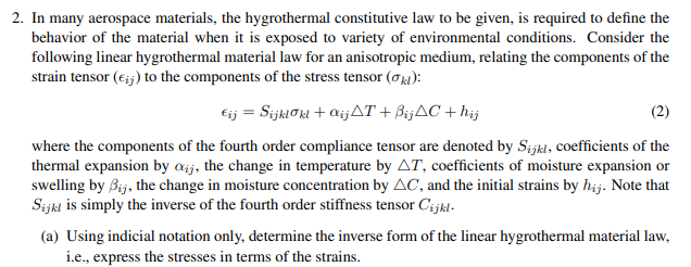 Solved Solve using Constitutive law from Elasticity while | Chegg.com