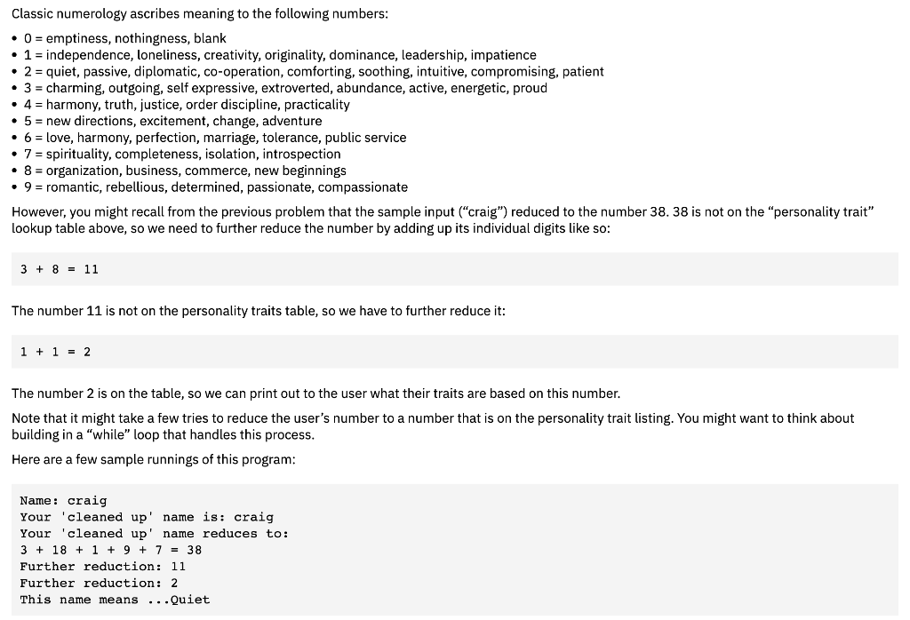 Solved Classic numerology ascribes meaning to the following | Chegg.com