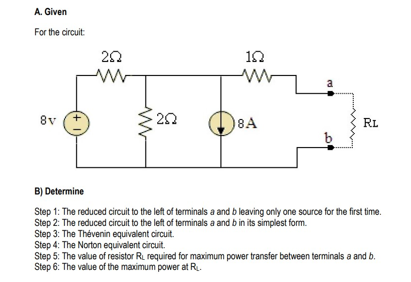 Solved Step 1: The reduced circuit to the left of terminals | Chegg.com