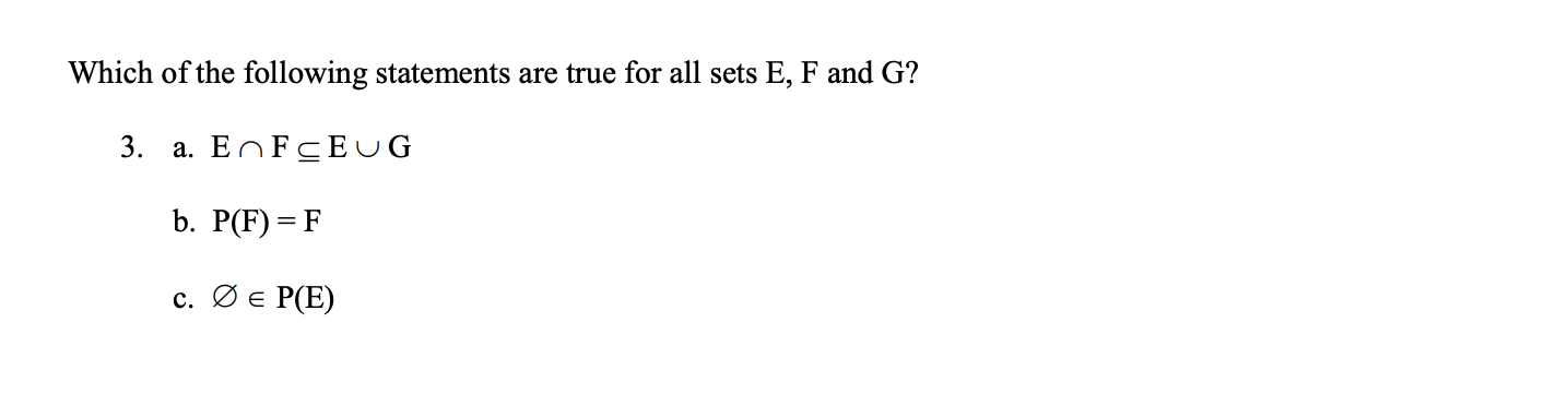 Solved Which of the following statements are true for all | Chegg.com