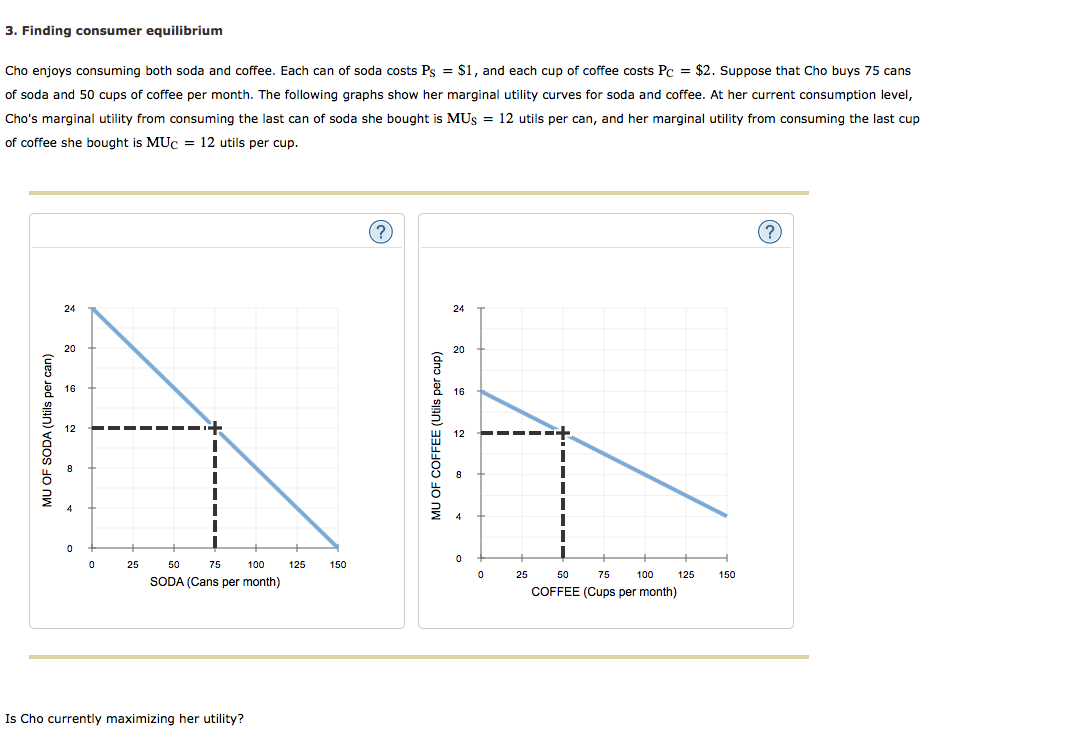 3. Finding consumer equilibrium Cho enjoys consuming