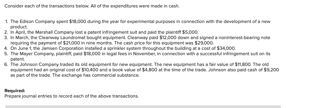 Solved Consider each of the transactions below. All of the | Chegg.com