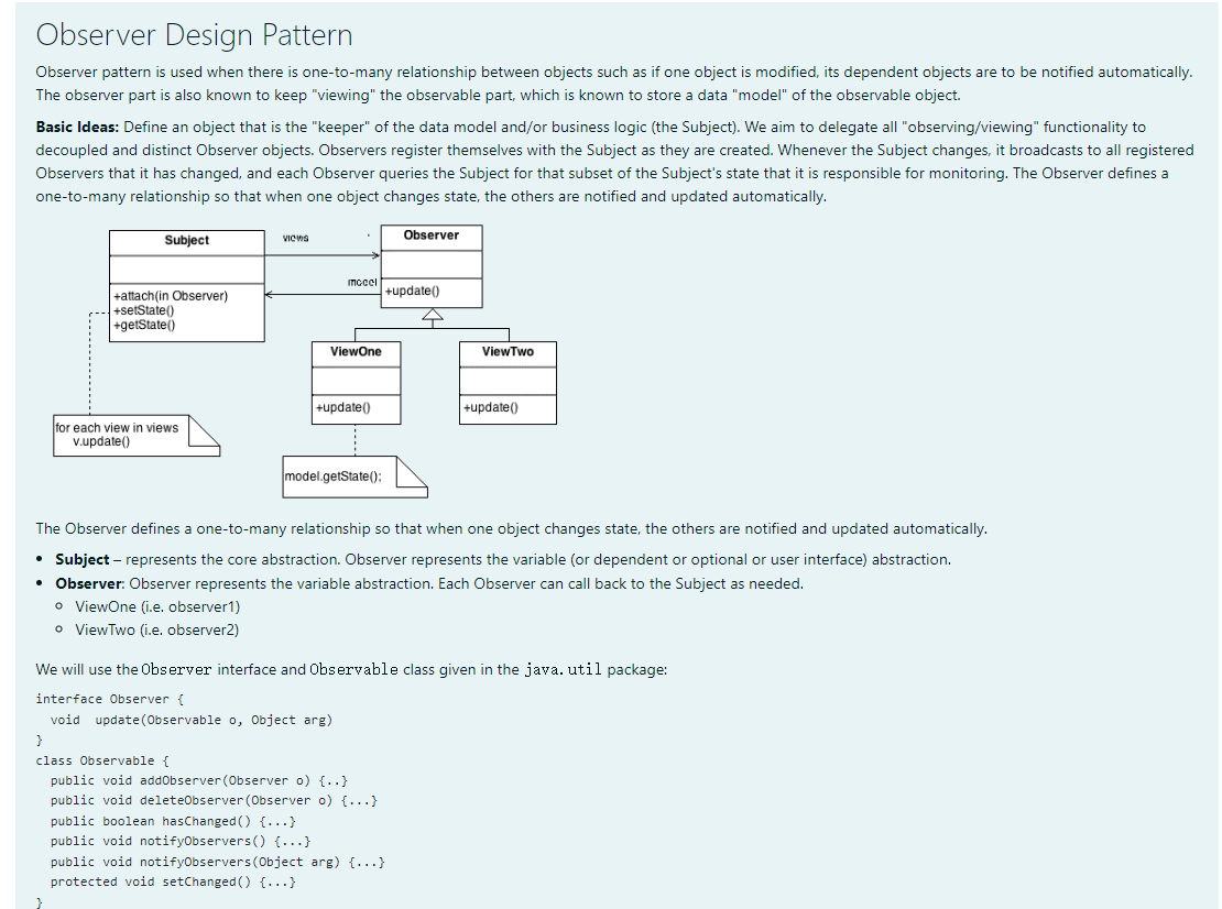 Solved Observer Design Pattern Observer pattern is used when | Chegg.com