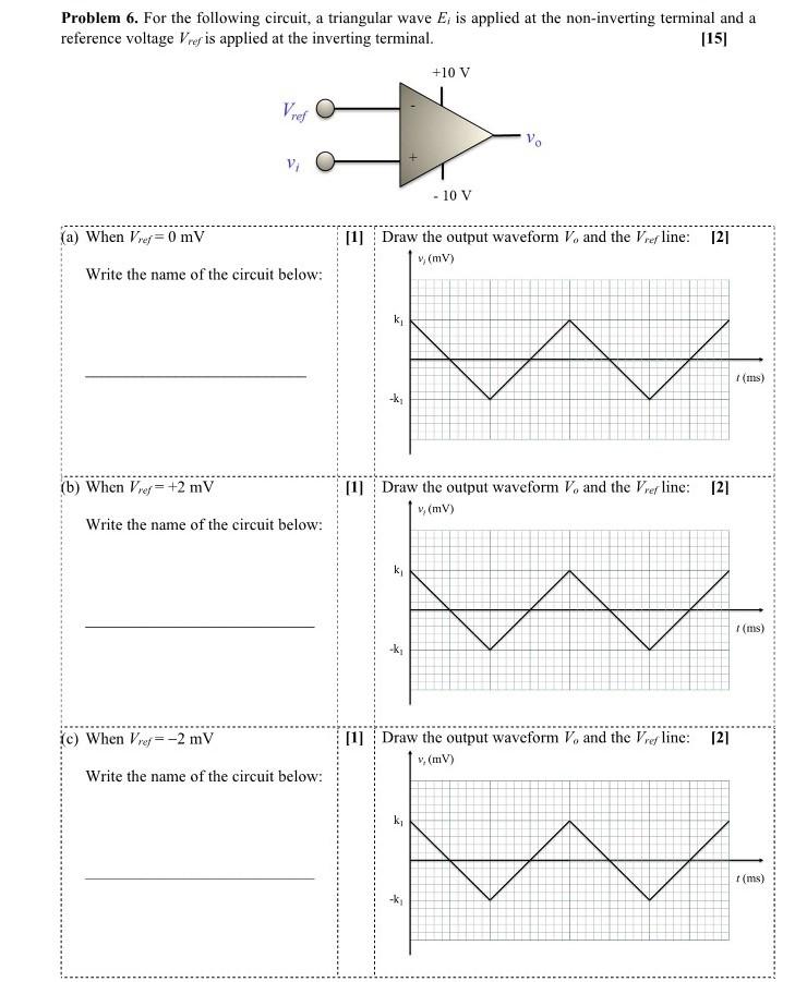 Solved Problem 6. For the following circuit, a triangular | Chegg.com
