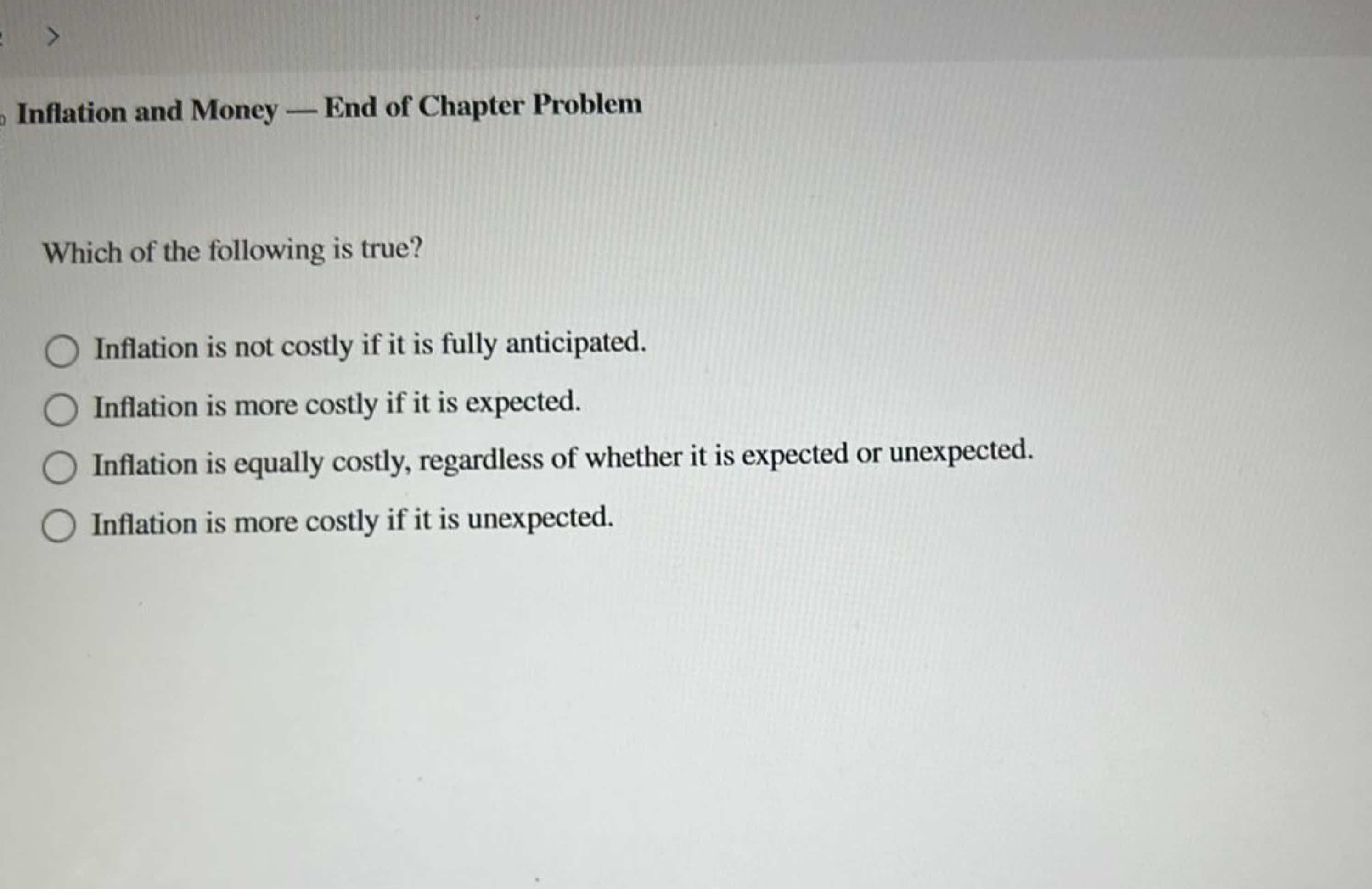 Solved Inflation And Money — ﻿End Of Chapter ProblemWhich Of | Chegg.com