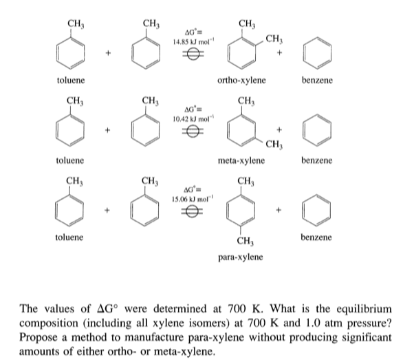 Solved 4. Xylene can be produced from toluene as written