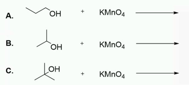 Solved А. ОН + KMnO4 В. ОН KMnO4 С. OH + KMnO4 | Chegg.com