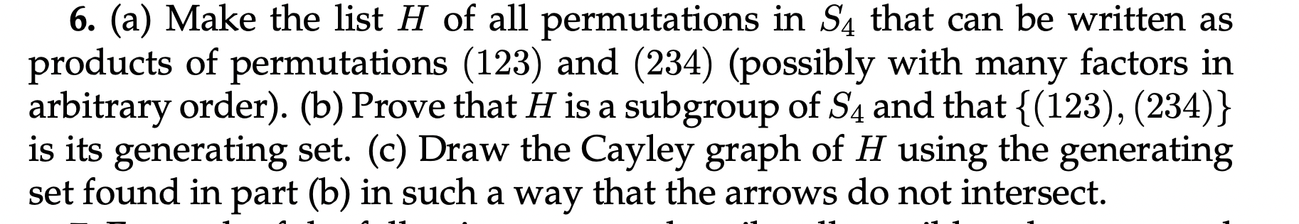 6. (a) Make the list H of all permutations in S4 that | Chegg.com