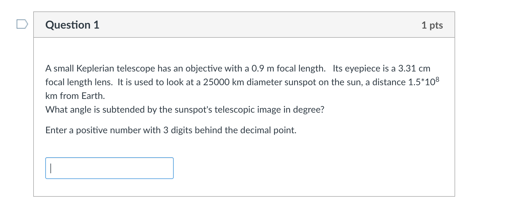 Solved A small Keplerian telescope has an objective with a | Chegg.com