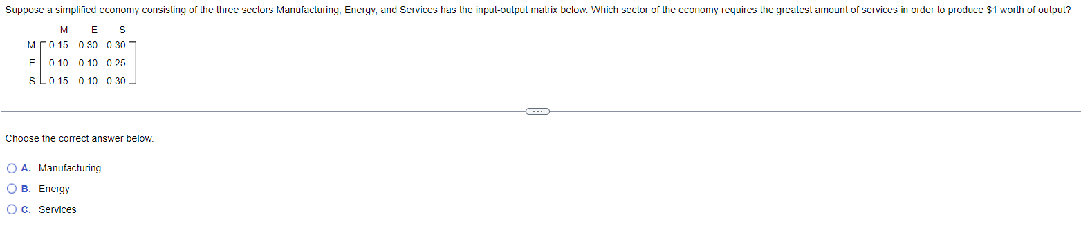 Solved Choose The Correct Answer Below. A. Manufacturing B. | Chegg.com