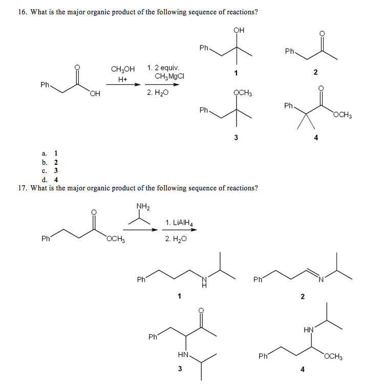 Solved 18. What is the major organic product of the | Chegg.com