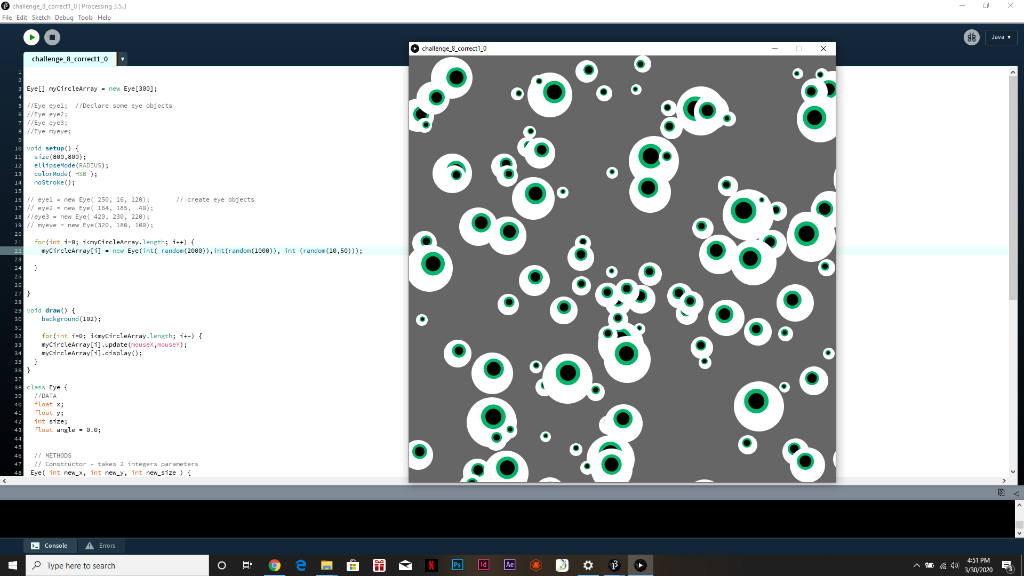 Need to keep the eyes in the code from overlapping | Chegg.com