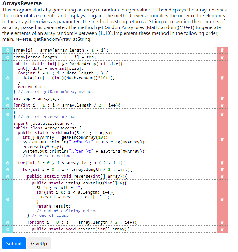 Solved ArraysReverse This program starts by generating an | Chegg.com