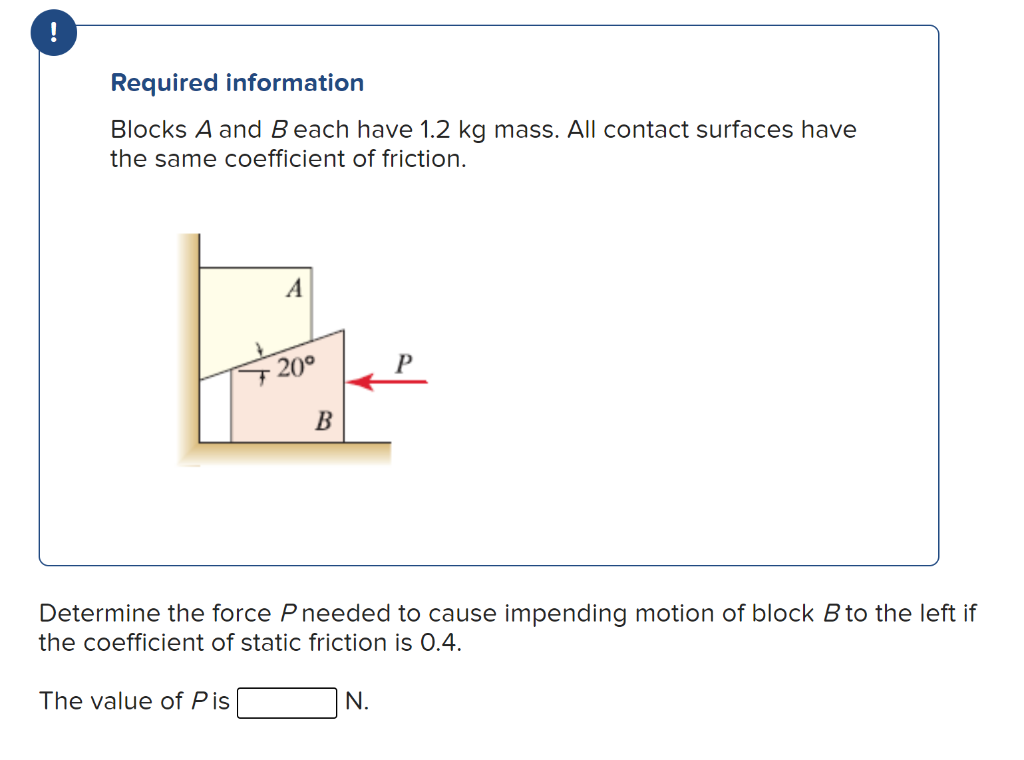 Solved ! Required information Blocks A and Beach have 1.2 kg