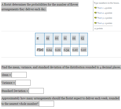 Solved Below is a probability distribution for the number of | Chegg.com
