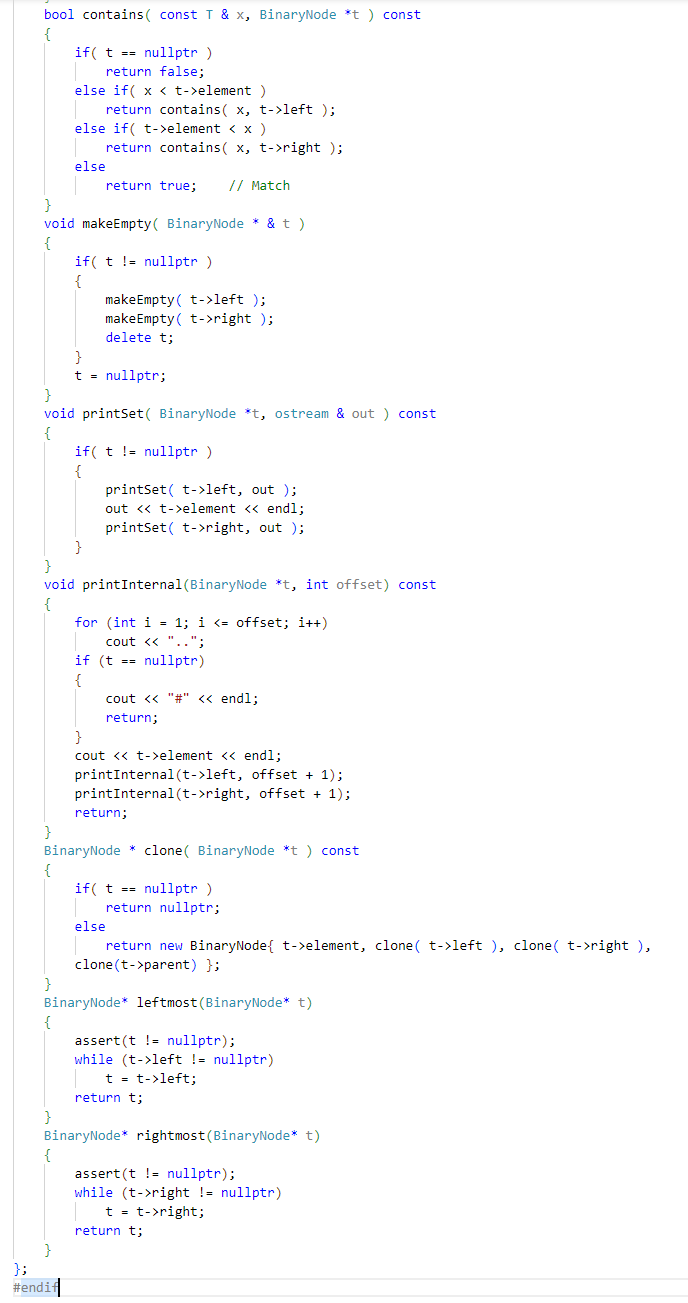 Start this lab by obtaining a copy of file BST_Set. | Chegg.com