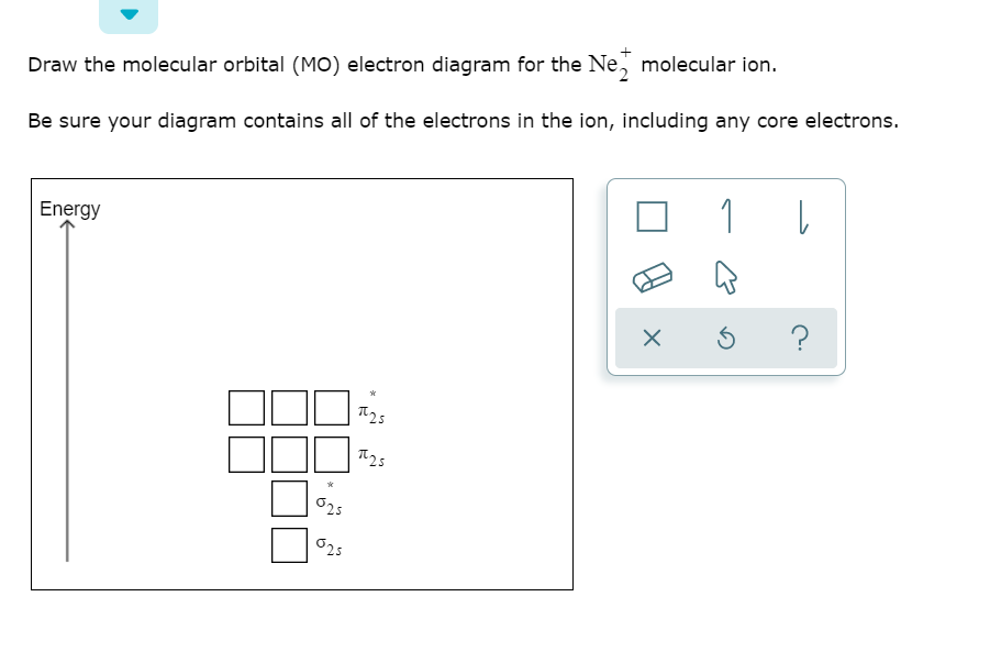 Solved Draw the molecular orbital (MO) electron diagram for | Chegg.com