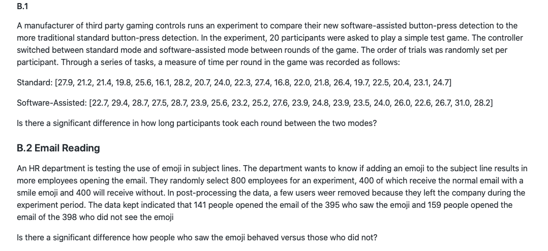 Section B: "By-Hand" Statistical Analysis For | Chegg.com