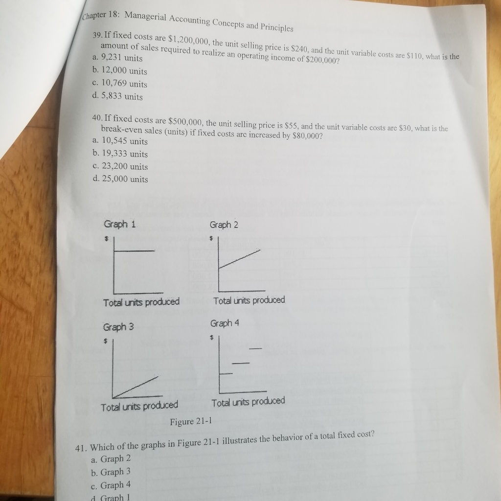 Solved hapter 18: Managerial Accounting Concepts and | Chegg.com