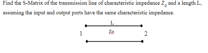 Solved Find the S-Matrix of the transmission line of | Chegg.com